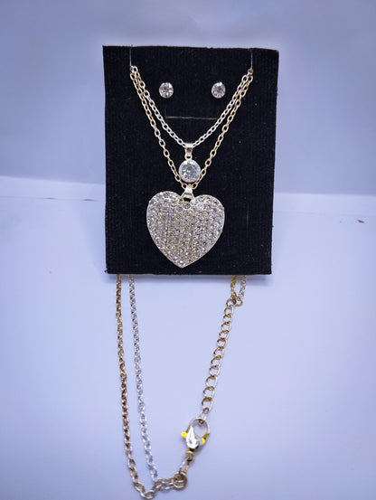 Silver double layer chain set