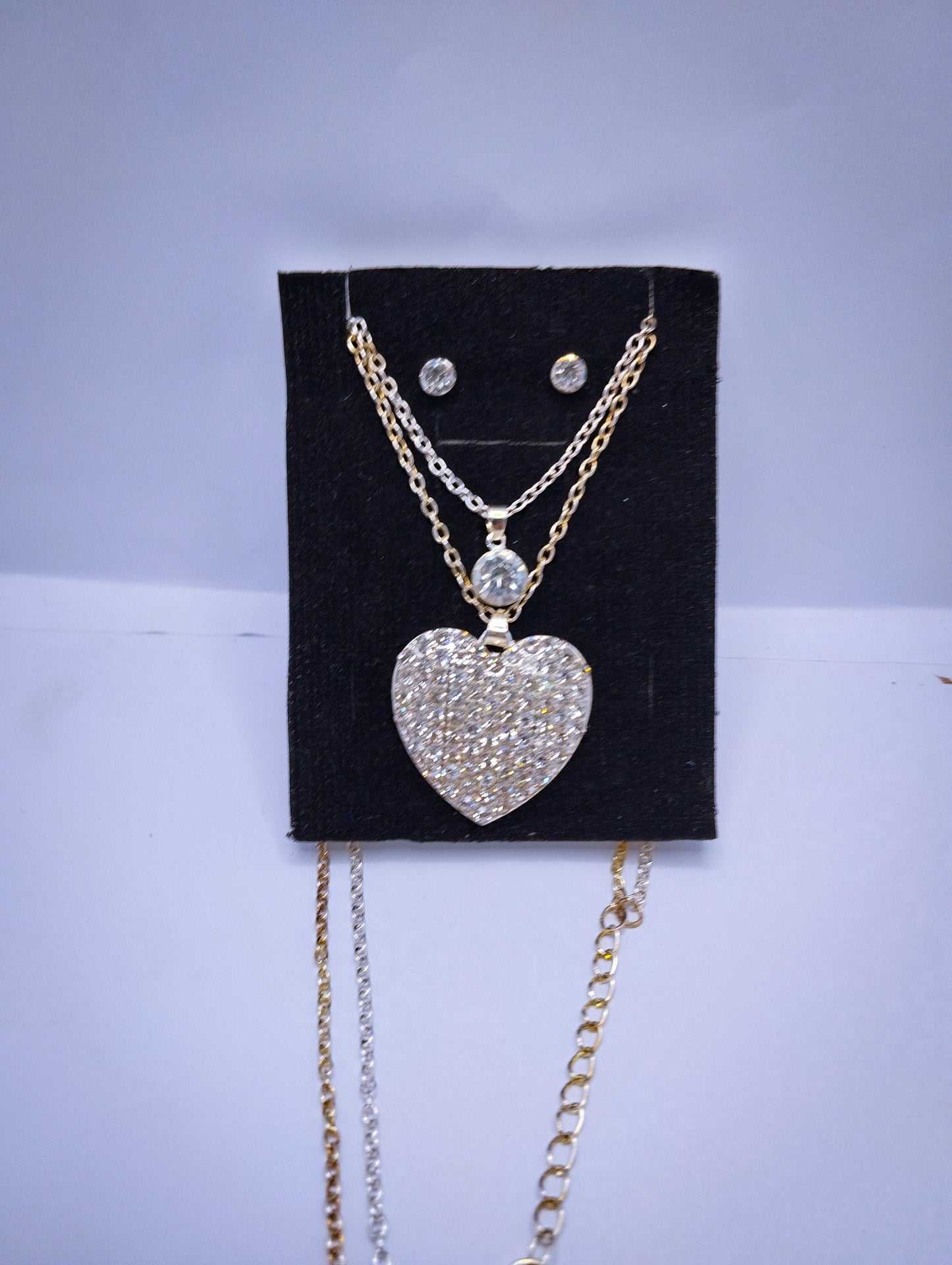 Silver double layer chain set