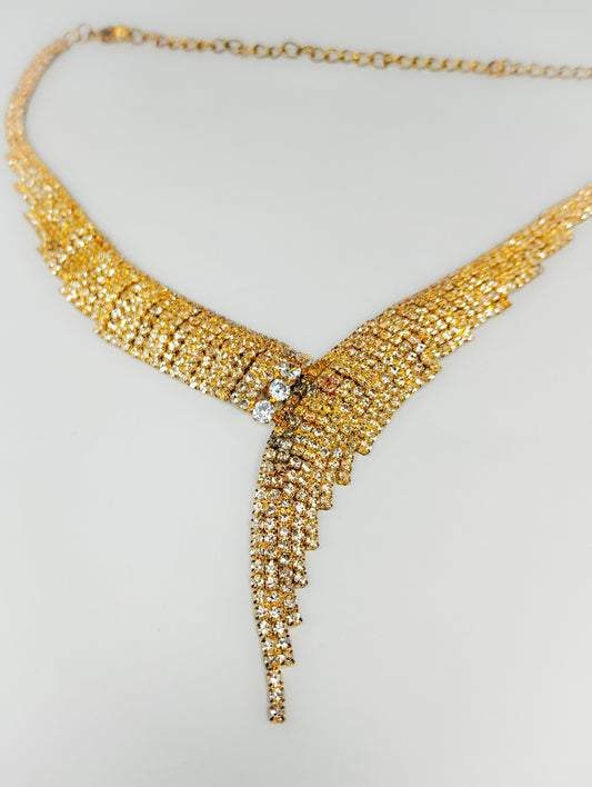 Rhinestone Pearl Necklace